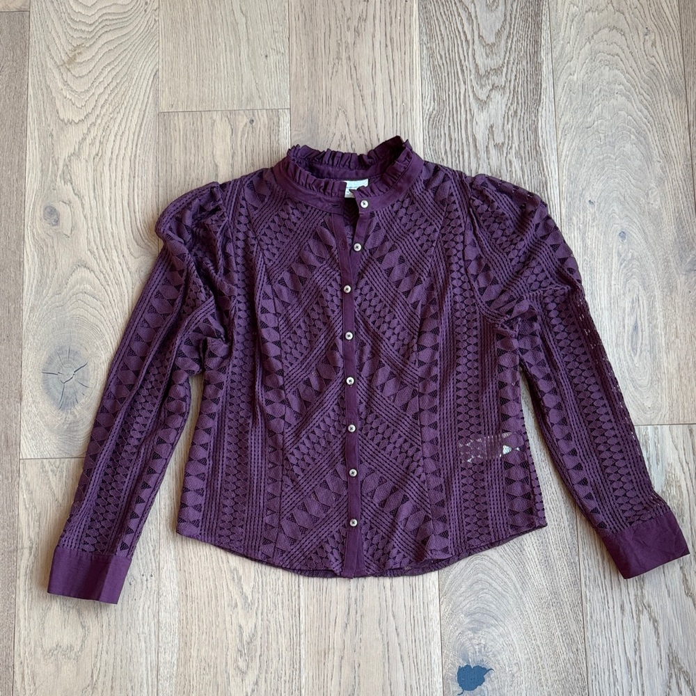 Lace Button-Up Top